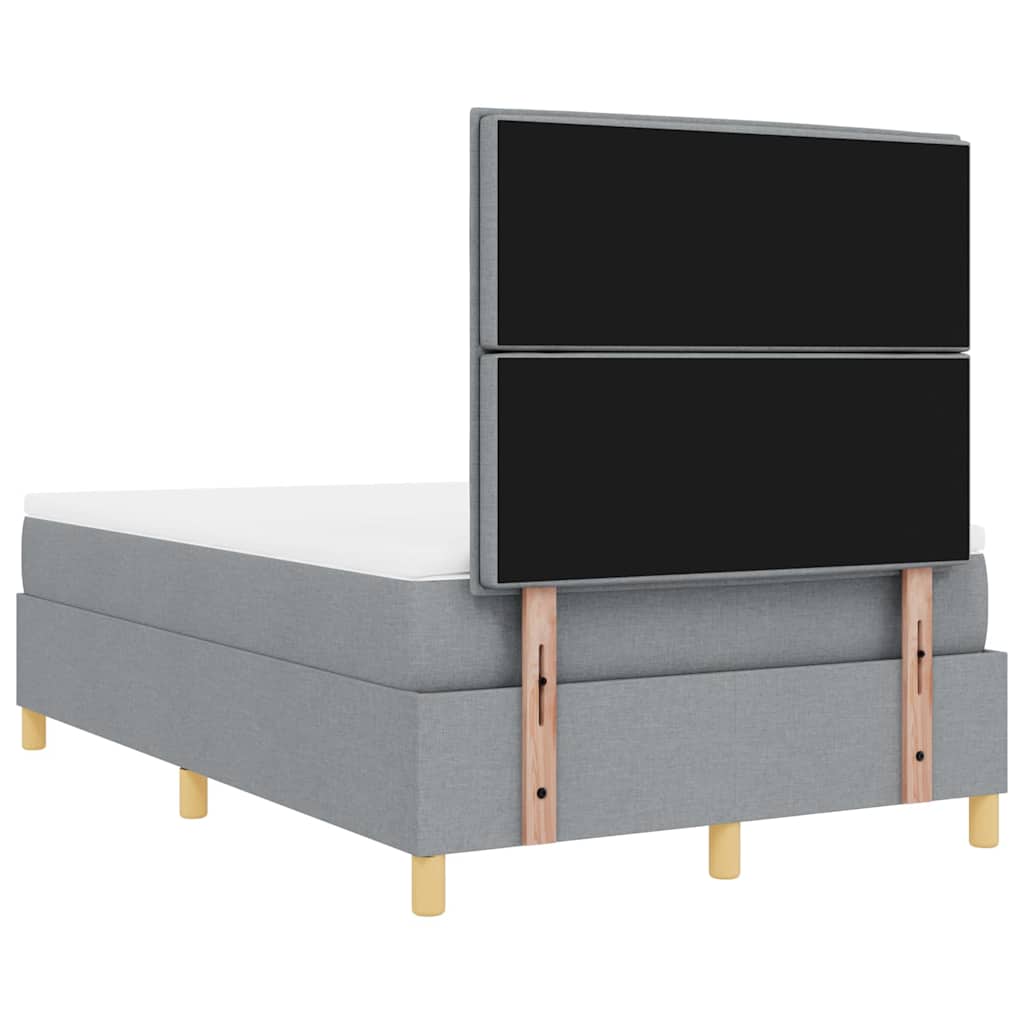 Boxspringbed met matras Lichtgrijs 120 x 200 cm Stof is nu te koop bij PeponiXL, paradijselijk wonen!