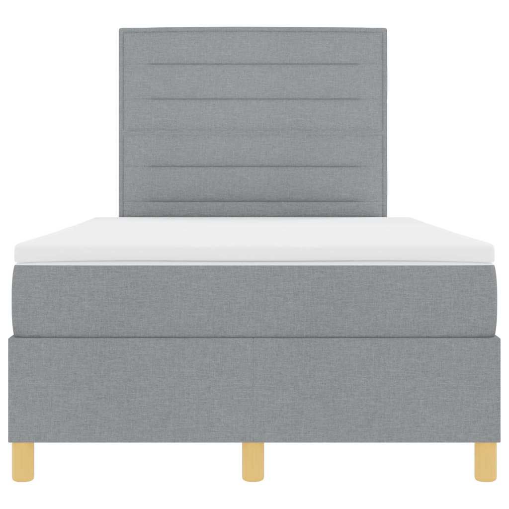 Boxspringbed met matras Lichtgrijs 120 x 200 cm Stof is nu te koop bij PeponiXL, paradijselijk wonen!