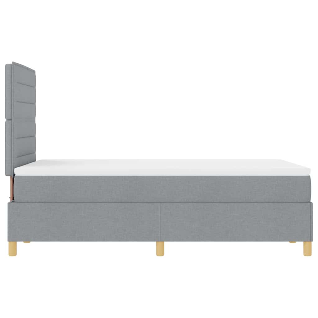 Boxspringbed met matras Lichtgrijs 120 x 200 cm Stof is nu te koop bij PeponiXL, paradijselijk wonen!