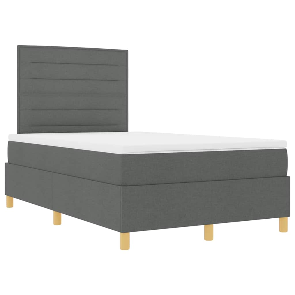 Boxspringbed met matras Donkergrijs 120 x 200 cm Stof is nu te koop bij PeponiXL, paradijselijk wonen!