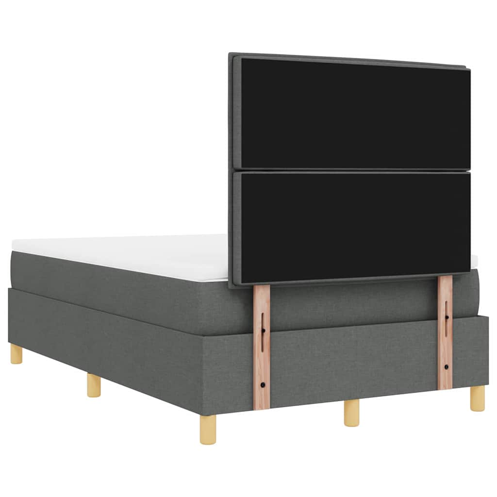 Boxspringbed met matras Donkergrijs 120 x 200 cm Stof is nu te koop bij PeponiXL, paradijselijk wonen!