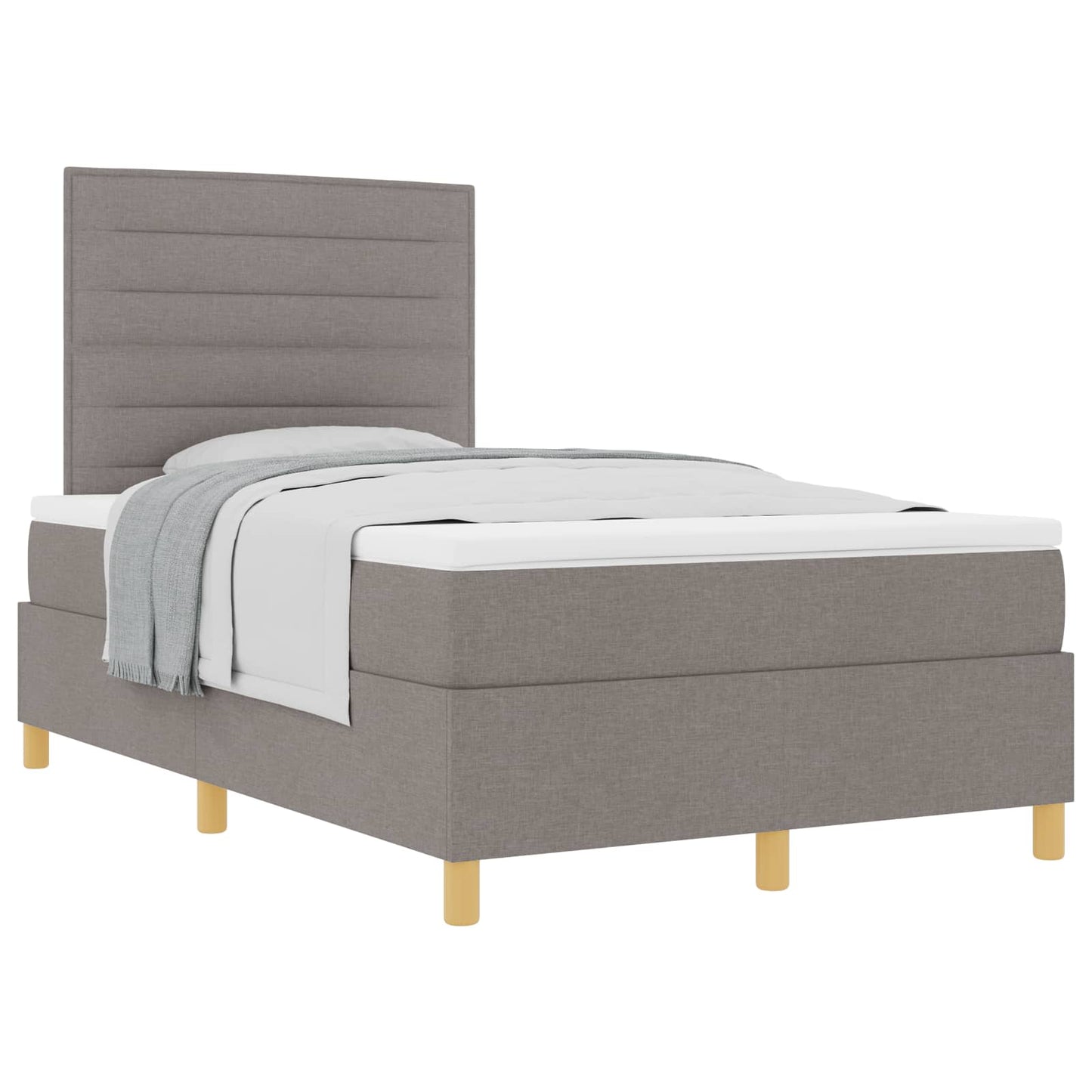 Boxspringbed met matras met hoofdeinde Taupe 120 x 200 cm Stof is nu te koop bij PeponiXL, paradijselijk wonen!