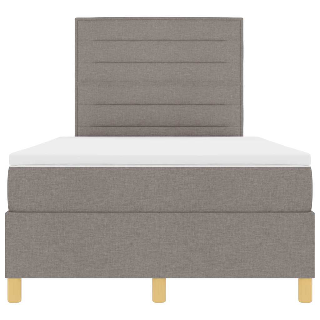 Boxspringbed met matras met hoofdeinde Taupe 120 x 200 cm Stof is nu te koop bij PeponiXL, paradijselijk wonen!