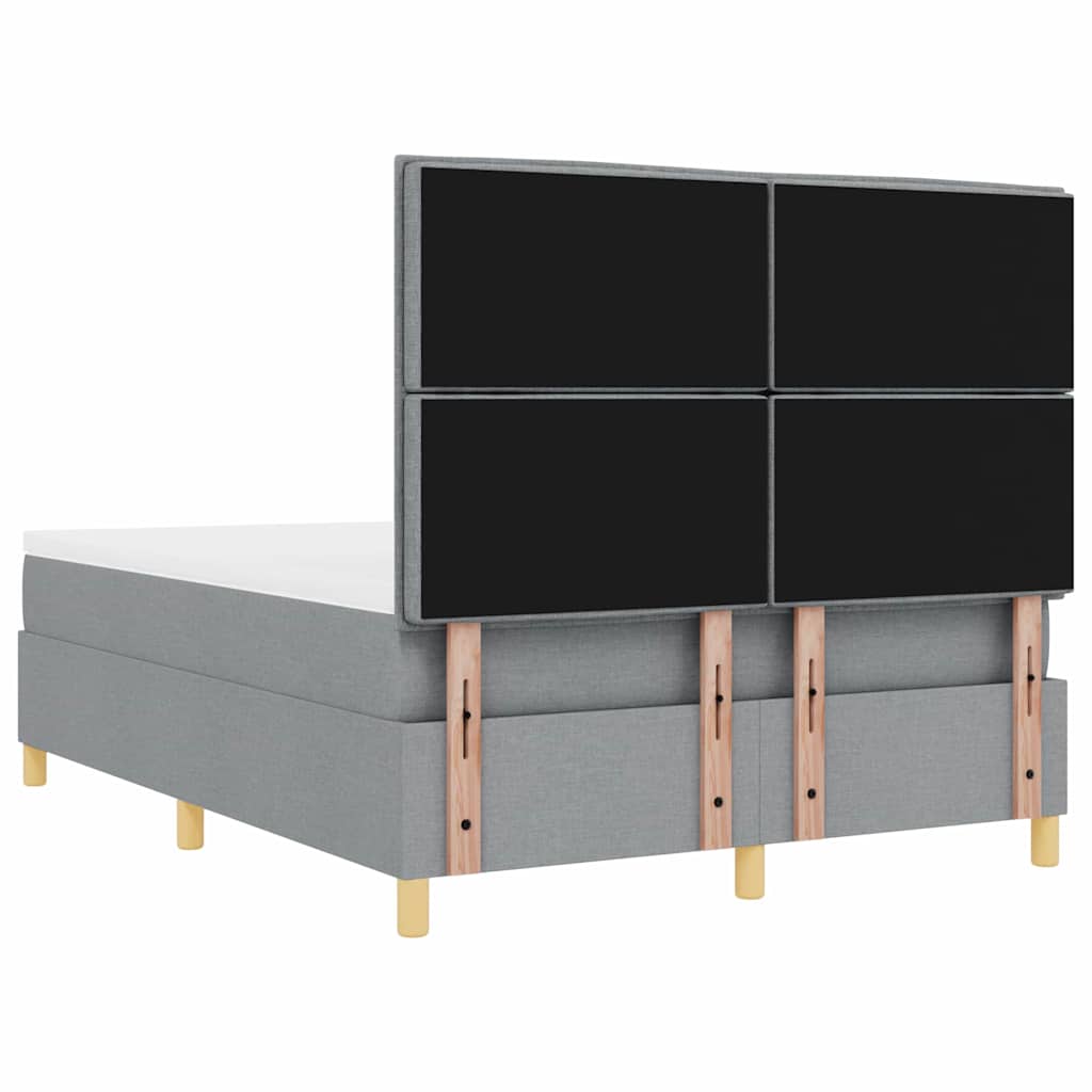 Boxspringbed met matras Lichtgrijs 140 x 190 cm Stof is nu te koop bij PeponiXL, paradijselijk wonen!