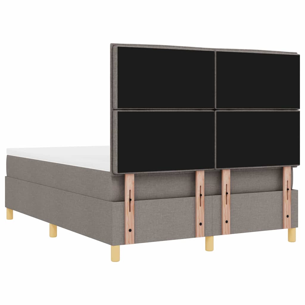 Boxspringbed met matras met hoofdeinde Taupe 140 x 190 cm Stof is nu te koop bij PeponiXL, paradijselijk wonen!