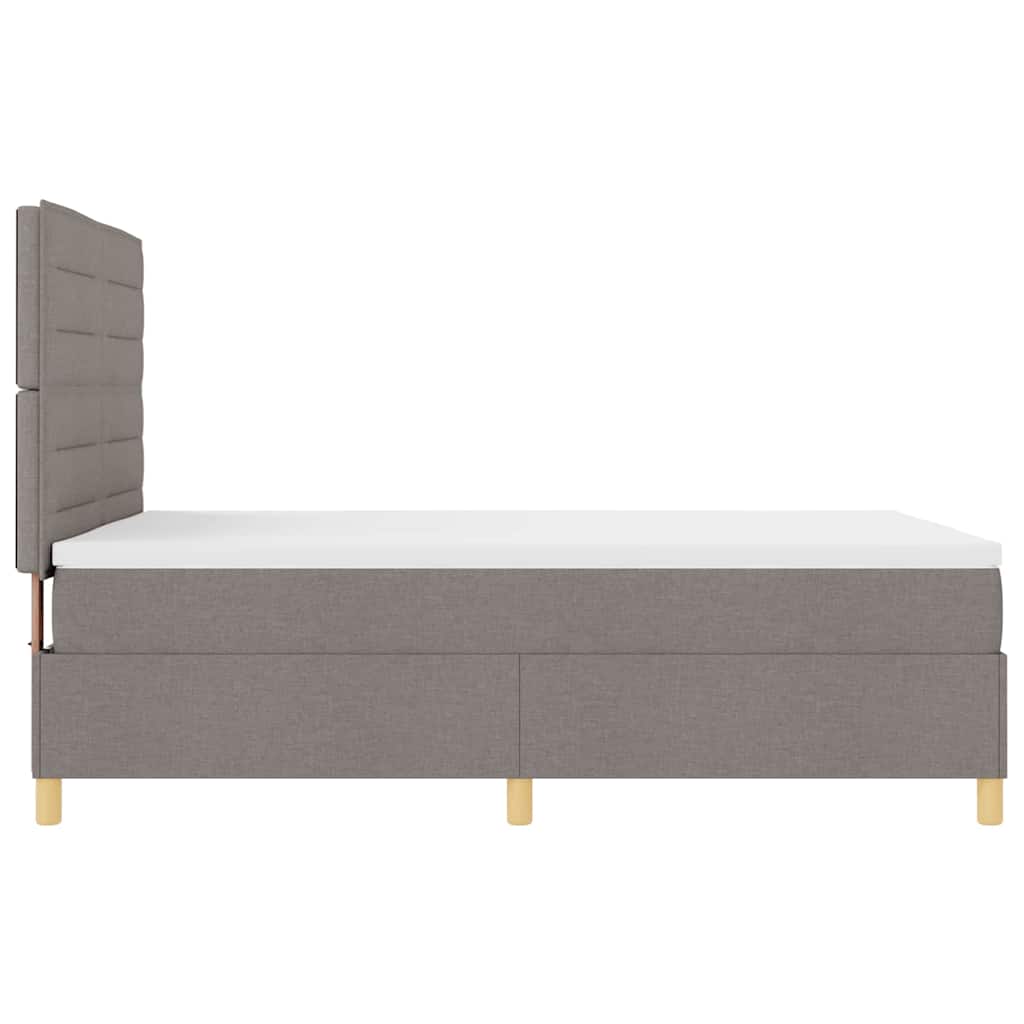 Boxspringbed met matras met hoofdeinde Taupe 140 x 190 cm Stof is nu te koop bij PeponiXL, paradijselijk wonen!