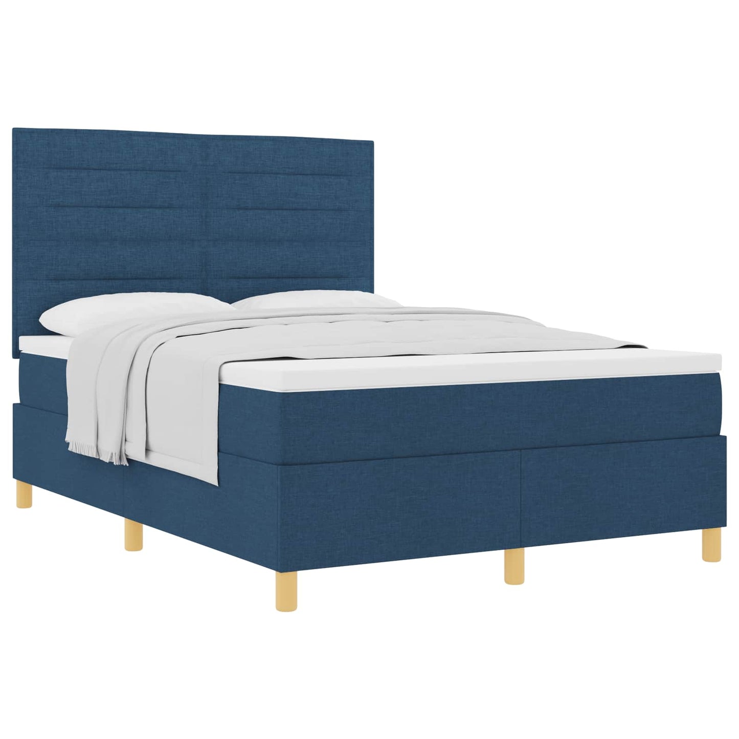 Boxspringbed met matras met hoofdeinde Blauw 140 x 190 cm Stof is nu te koop bij PeponiXL, paradijselijk wonen!
