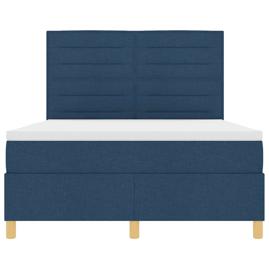 Boxspringbed met matras met hoofdeinde Blauw 140 x 190 cm Stof is nu te koop bij PeponiXL, paradijselijk wonen!