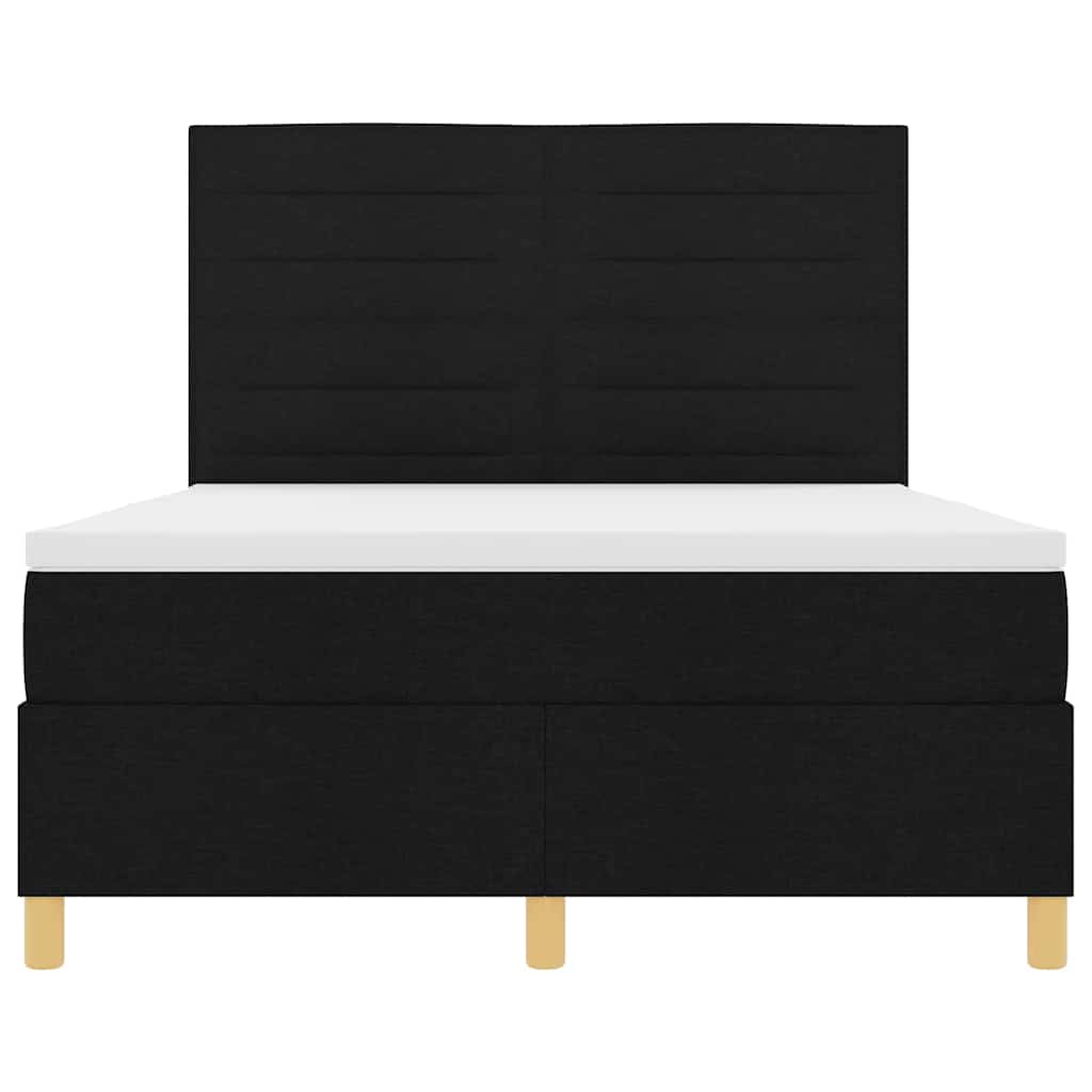 Boxspringbed met matras met hoofdeinde Zwart 140 x 200 cm Stof is nu te koop bij PeponiXL, paradijselijk wonen!