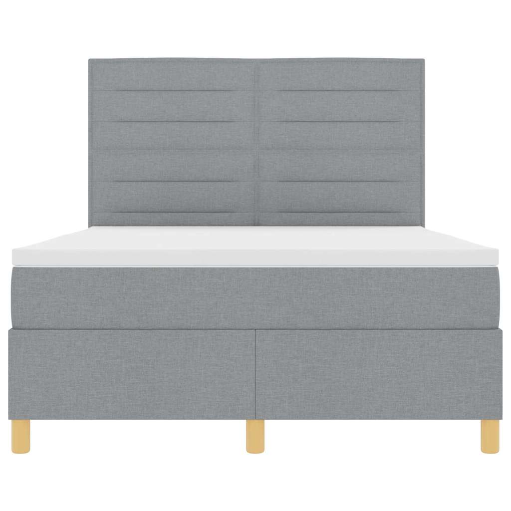 Boxspringbed met matras Lichtgrijs 160 x 200 cm Stof is nu te koop bij PeponiXL, paradijselijk wonen!