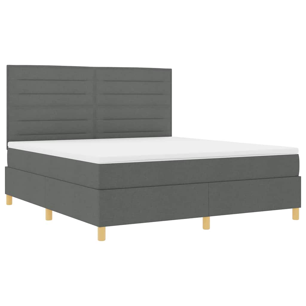 Boxspringbed met matras Donkergrijs 180 x 200 cm Stof is nu te koop bij PeponiXL, paradijselijk wonen!