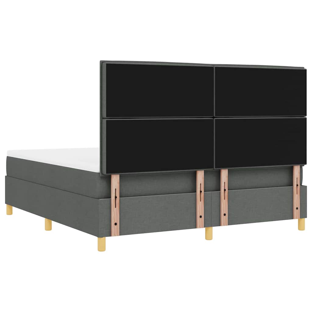 Boxspringbed met matras Donkergrijs 180 x 200 cm Stof is nu te koop bij PeponiXL, paradijselijk wonen!