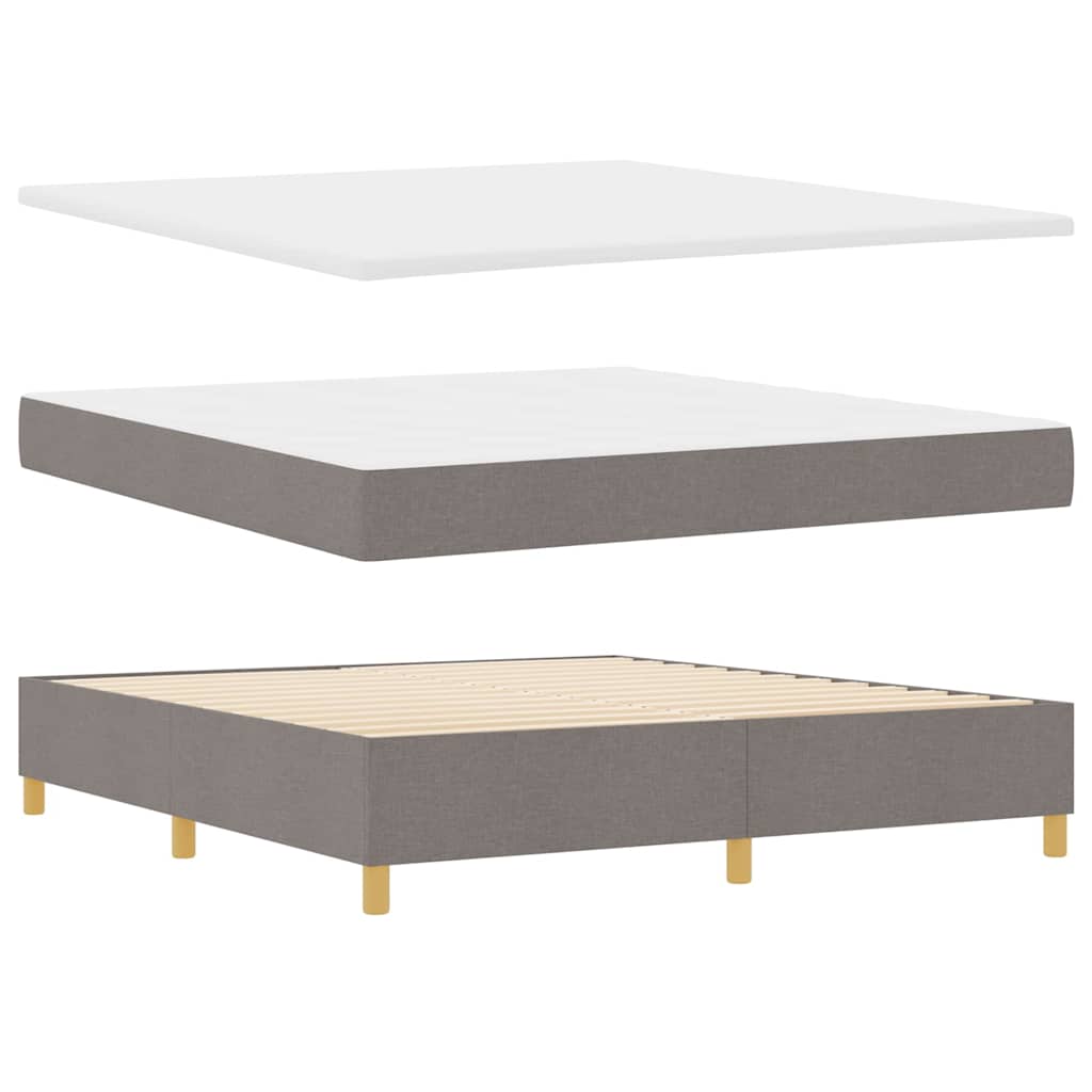 Boxspringbed met matras met hoofdeinde Taupe 180 x 200 cm Stof is nu te koop bij PeponiXL, paradijselijk wonen!