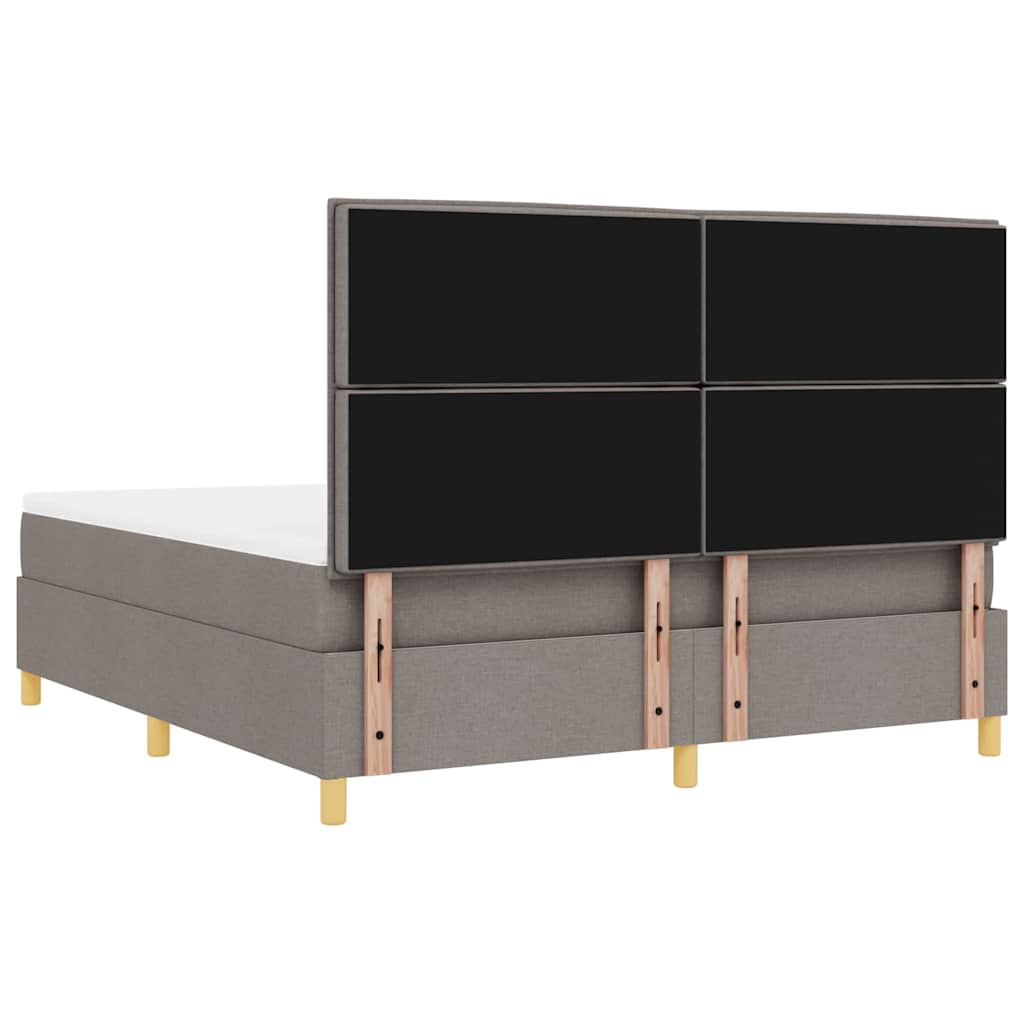 Boxspringbed met matras met hoofdeinde Taupe 180 x 200 cm Stof is nu te koop bij PeponiXL, paradijselijk wonen!