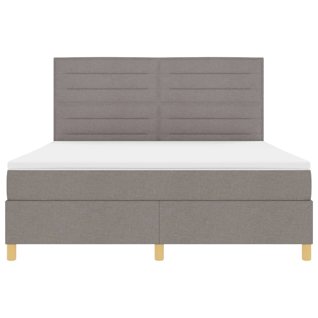 Boxspringbed met matras met hoofdeinde Taupe 180 x 200 cm Stof is nu te koop bij PeponiXL, paradijselijk wonen!