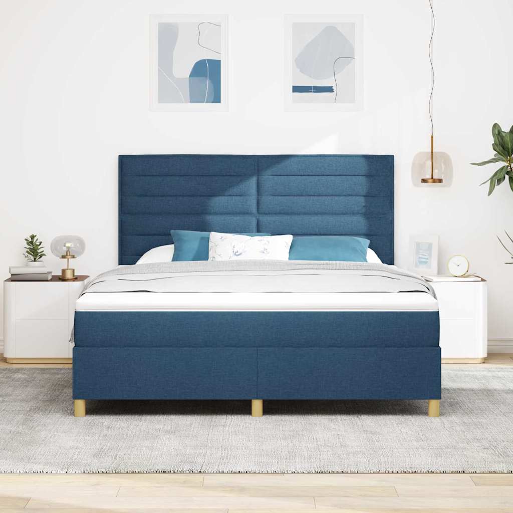 Boxspringbed met matras met hoofdeinde Blauw 180 x 200 cm Stof is nu te koop bij PeponiXL, paradijselijk wonen!