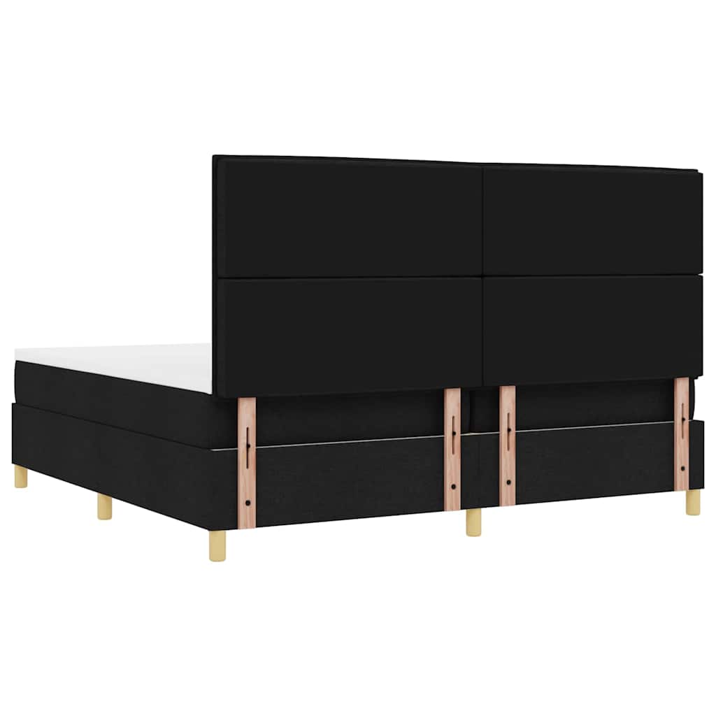 Boxspringbed met matras met hoofdeinde Zwart 200 x 200 cm Stof is nu te koop bij PeponiXL, paradijselijk wonen!