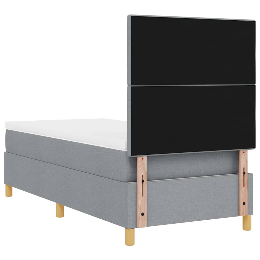 Boxspringbed met matras Lichtgrijs 90 x 190 cm Stof is nu te koop bij PeponiXL, paradijselijk wonen!