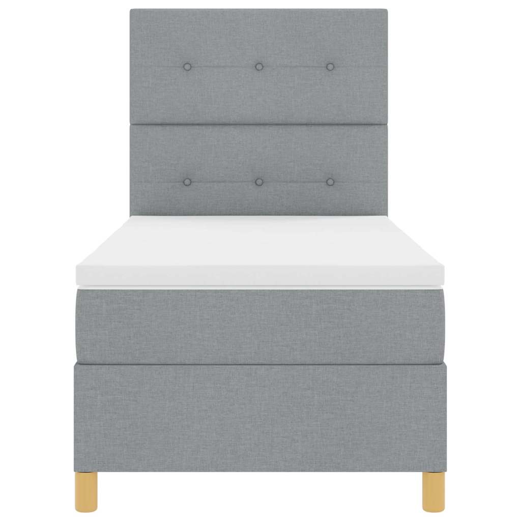Boxspringbed met matras Lichtgrijs 90 x 190 cm Stof is nu te koop bij PeponiXL, paradijselijk wonen!