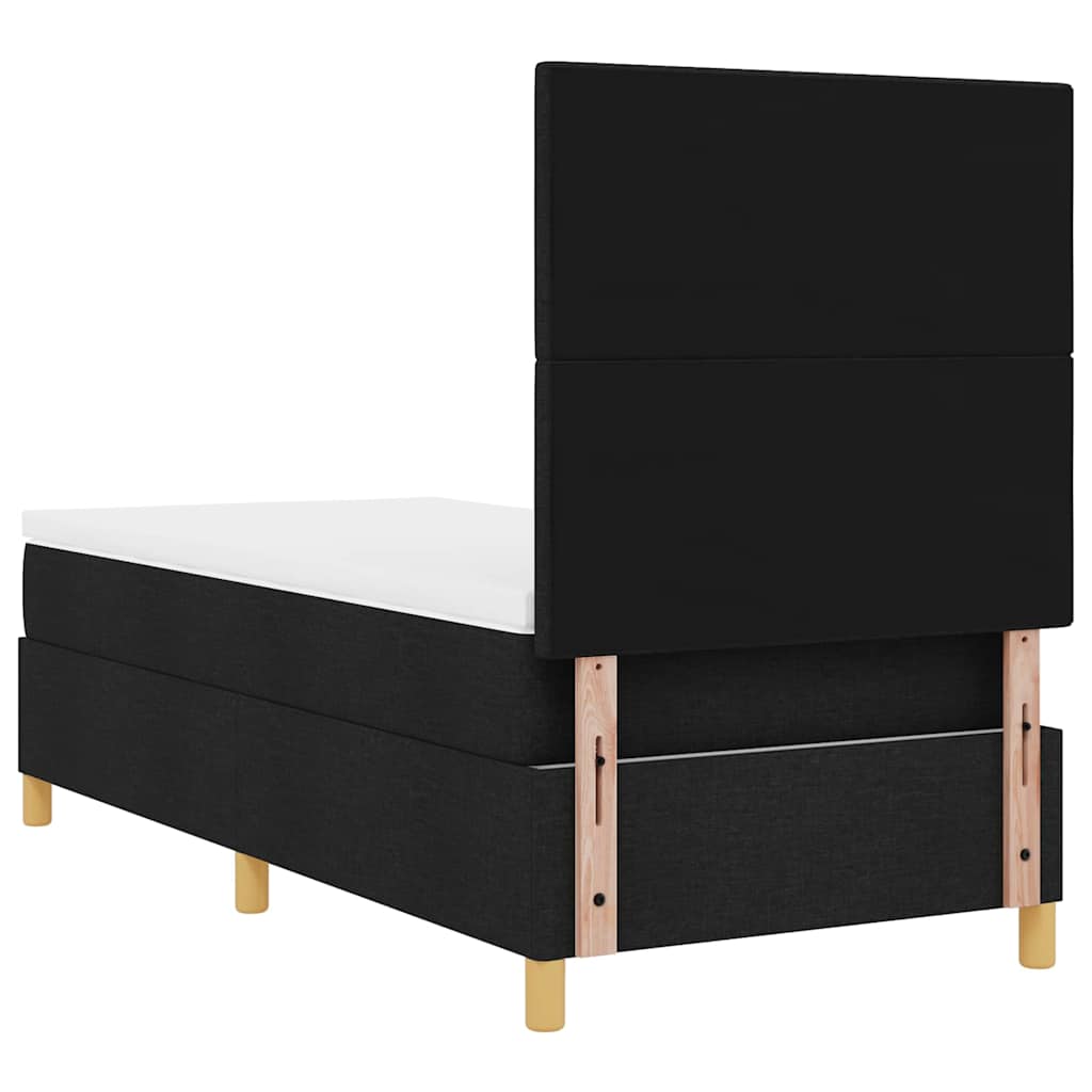 Boxspringbed met matras met hoofdeinde Zwart 90 x 190 cm Stof is nu te koop bij PeponiXL, paradijselijk wonen!