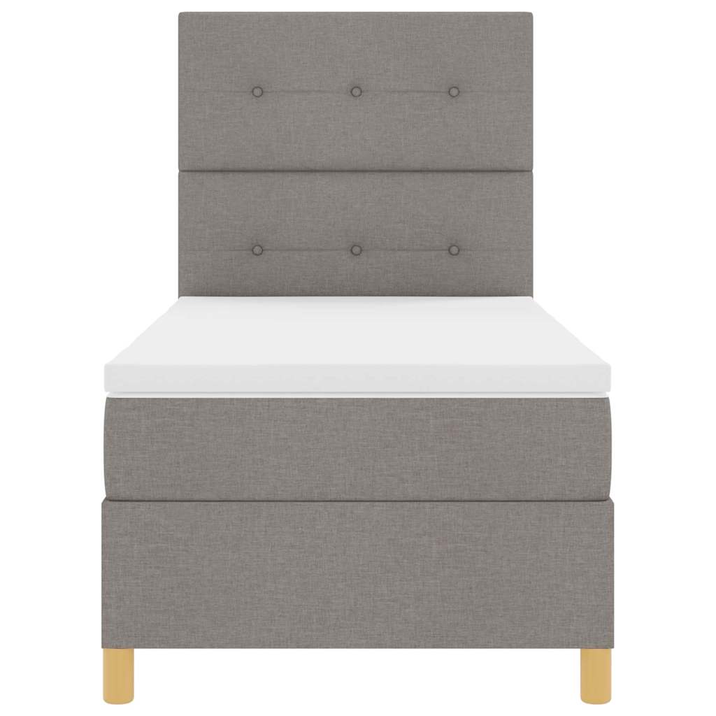Boxspringbed met matras met hoofdeinde Taupe 90 x 190 cm Stof is nu te koop bij PeponiXL, paradijselijk wonen!