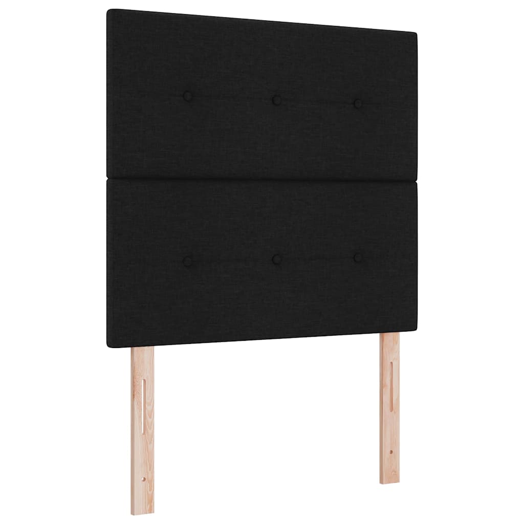 Boxspringbed met matras met hoofdeinde Zwart 90 x 200 cm Stof is nu te koop bij PeponiXL, paradijselijk wonen!