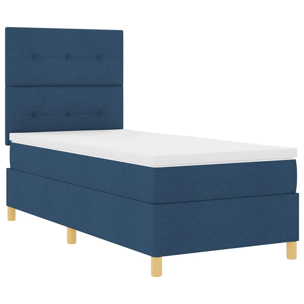 Boxspringbed met matras met hoofdeinde Blauw 100 x 200 cm Stof is nu te koop bij PeponiXL, paradijselijk wonen!