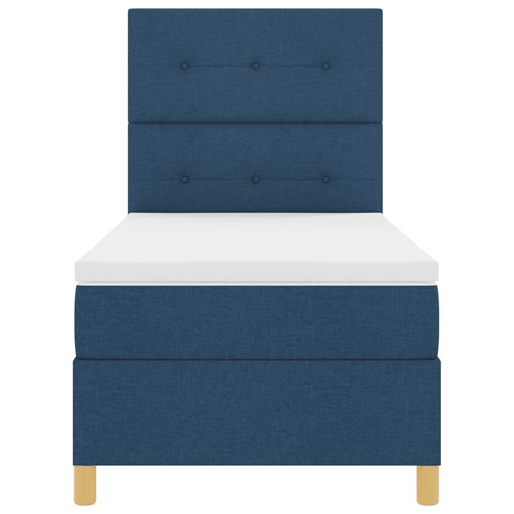 Boxspringbed met matras met hoofdeinde Blauw 100 x 200 cm Stof is nu te koop bij PeponiXL, paradijselijk wonen!