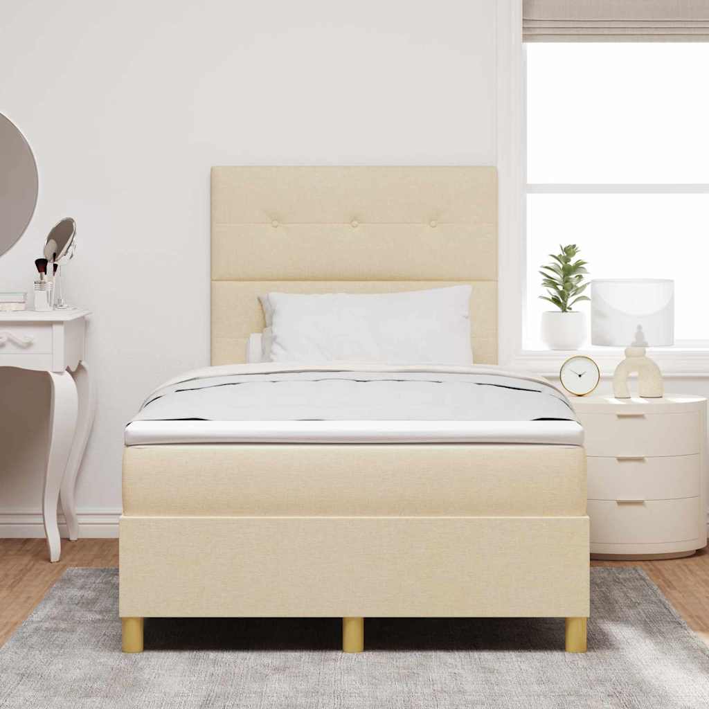 Boxspringbed met matras met hoofdeinde Crème 120 x 190 cm Stof is nu te koop bij PeponiXL, paradijselijk wonen!