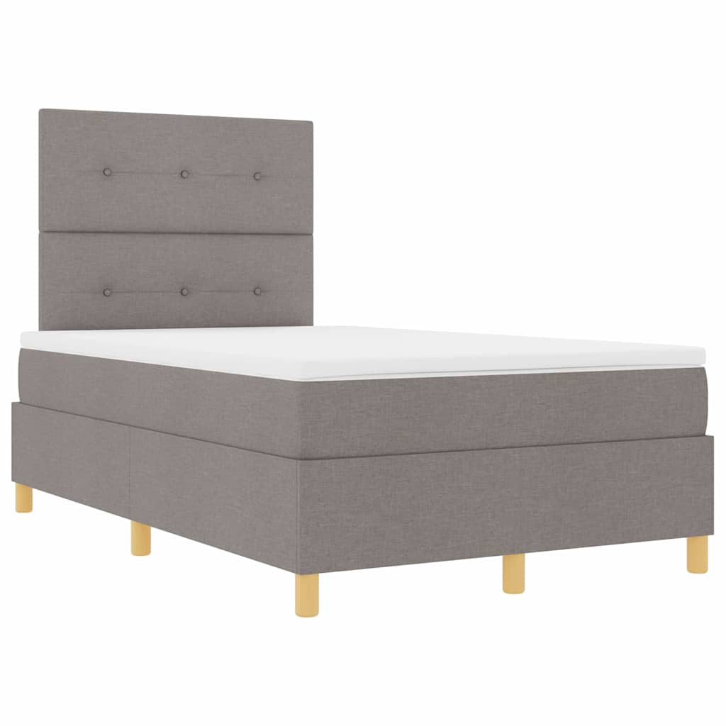 Boxspringbed met matras met hoofdeinde Taupe 120 x 200 cm Stof is nu te koop bij PeponiXL, paradijselijk wonen!