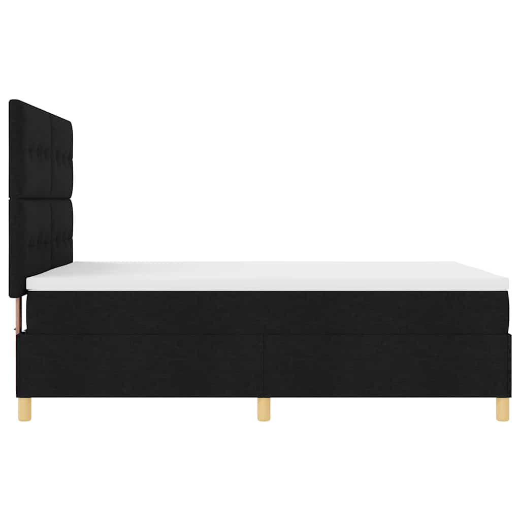 Boxspringbed met matras met hoofdeinde Zwart 140 x 190 cm Stof is nu te koop bij PeponiXL, paradijselijk wonen!