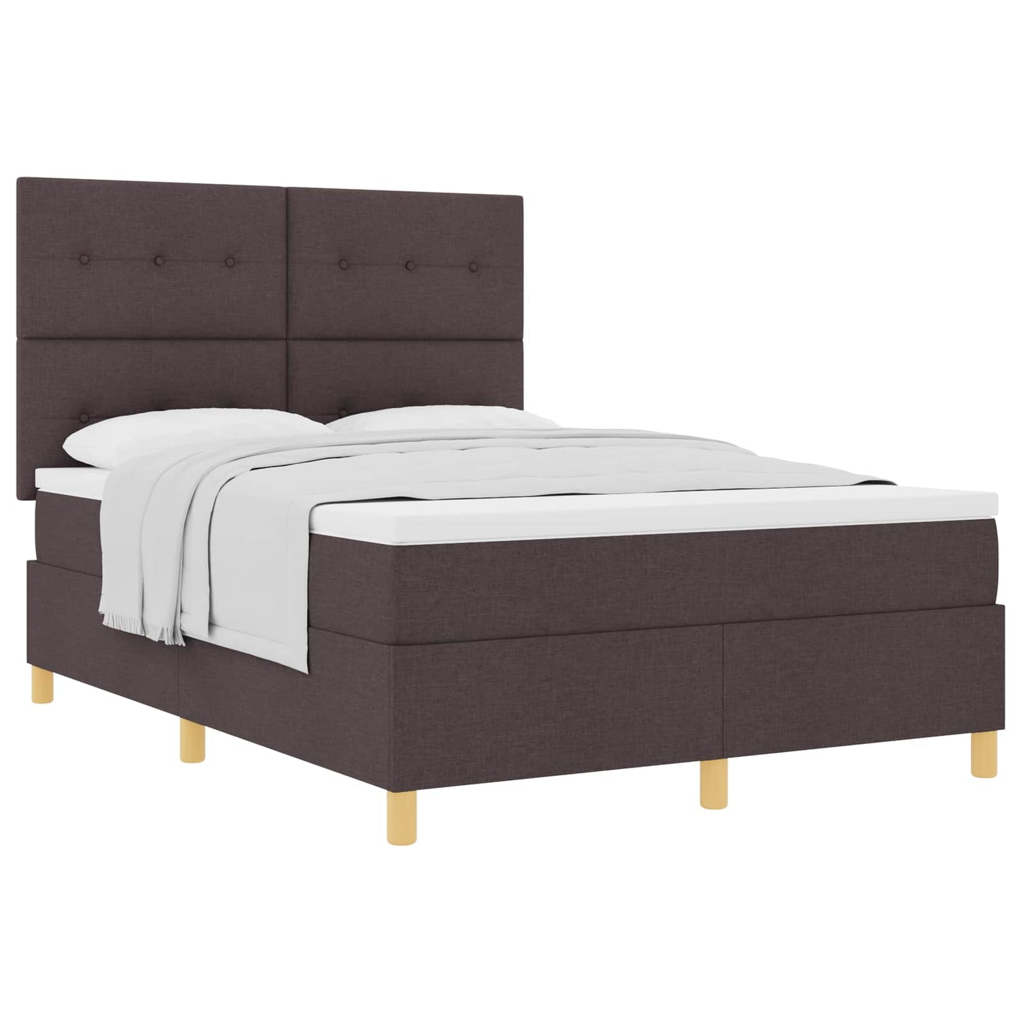 Boxspringbed met matras Donkerbruin 140 x 200 cm Stof is nu te koop bij PeponiXL, paradijselijk wonen!
