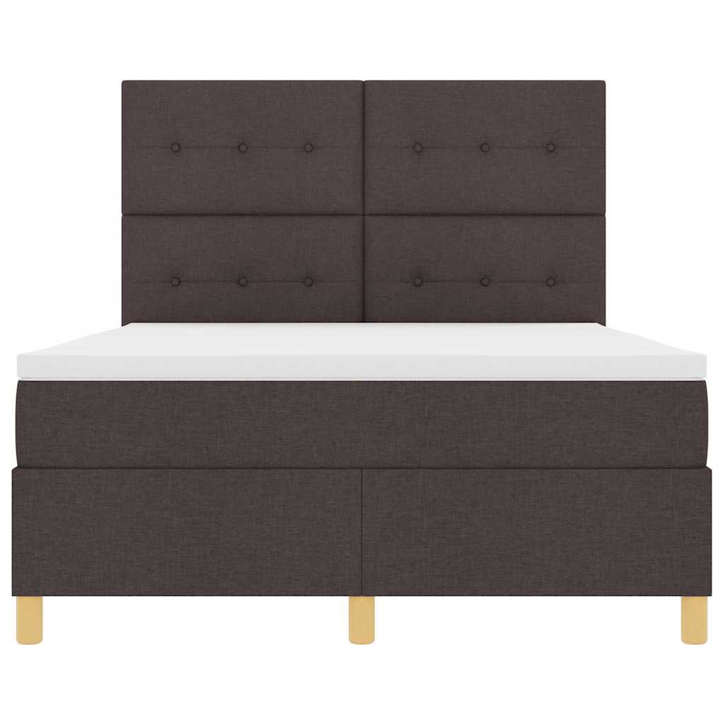 Boxspringbed met matras Donkerbruin 140 x 200 cm Stof is nu te koop bij PeponiXL, paradijselijk wonen!