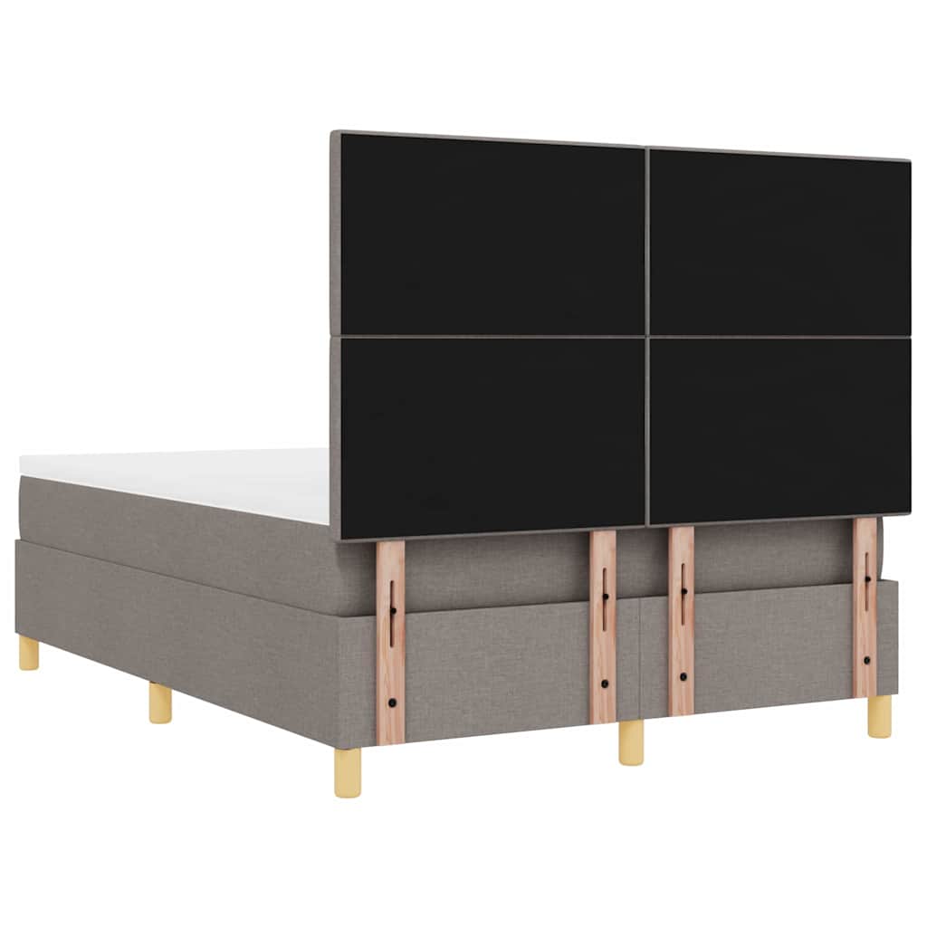 Boxspringbed met matras met hoofdeinde Taupe 140 x 200 cm Stof is nu te koop bij PeponiXL, paradijselijk wonen!