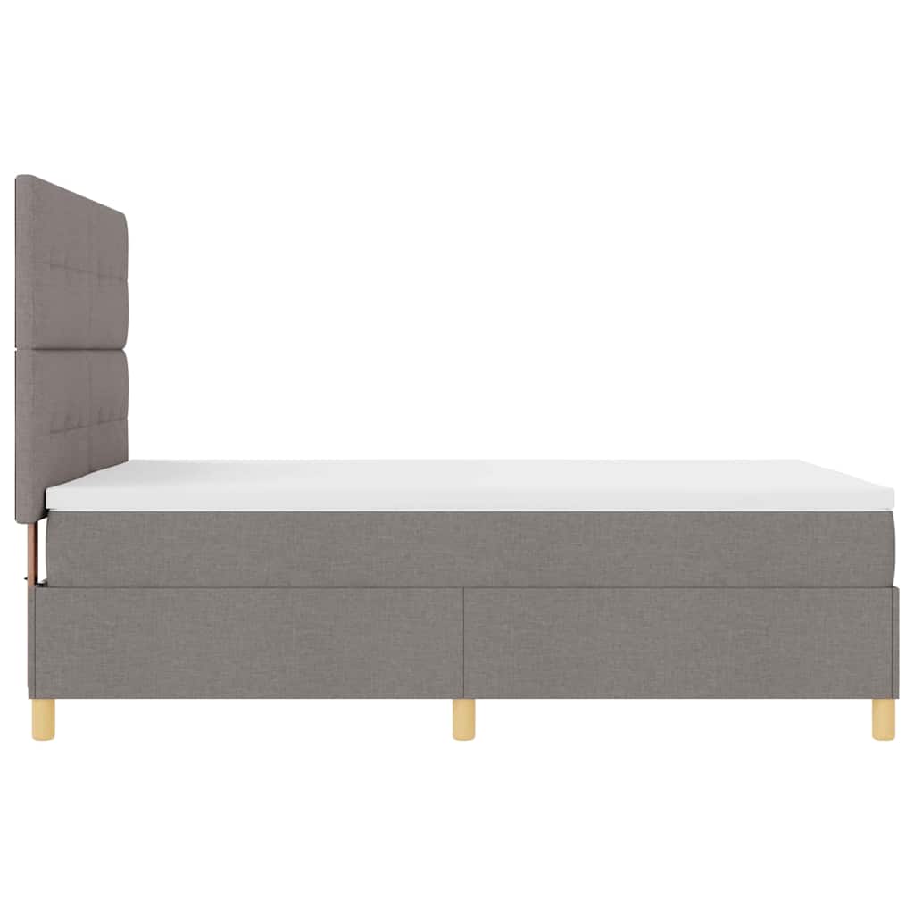 Boxspringbed met matras met hoofdeinde Taupe 140 x 200 cm Stof is nu te koop bij PeponiXL, paradijselijk wonen!