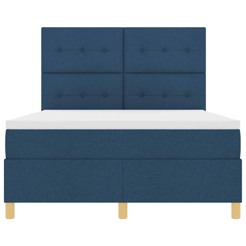 Boxspringbed met matras met hoofdeinde Blauw 140 x 200 cm Stof is nu te koop bij PeponiXL, paradijselijk wonen!
