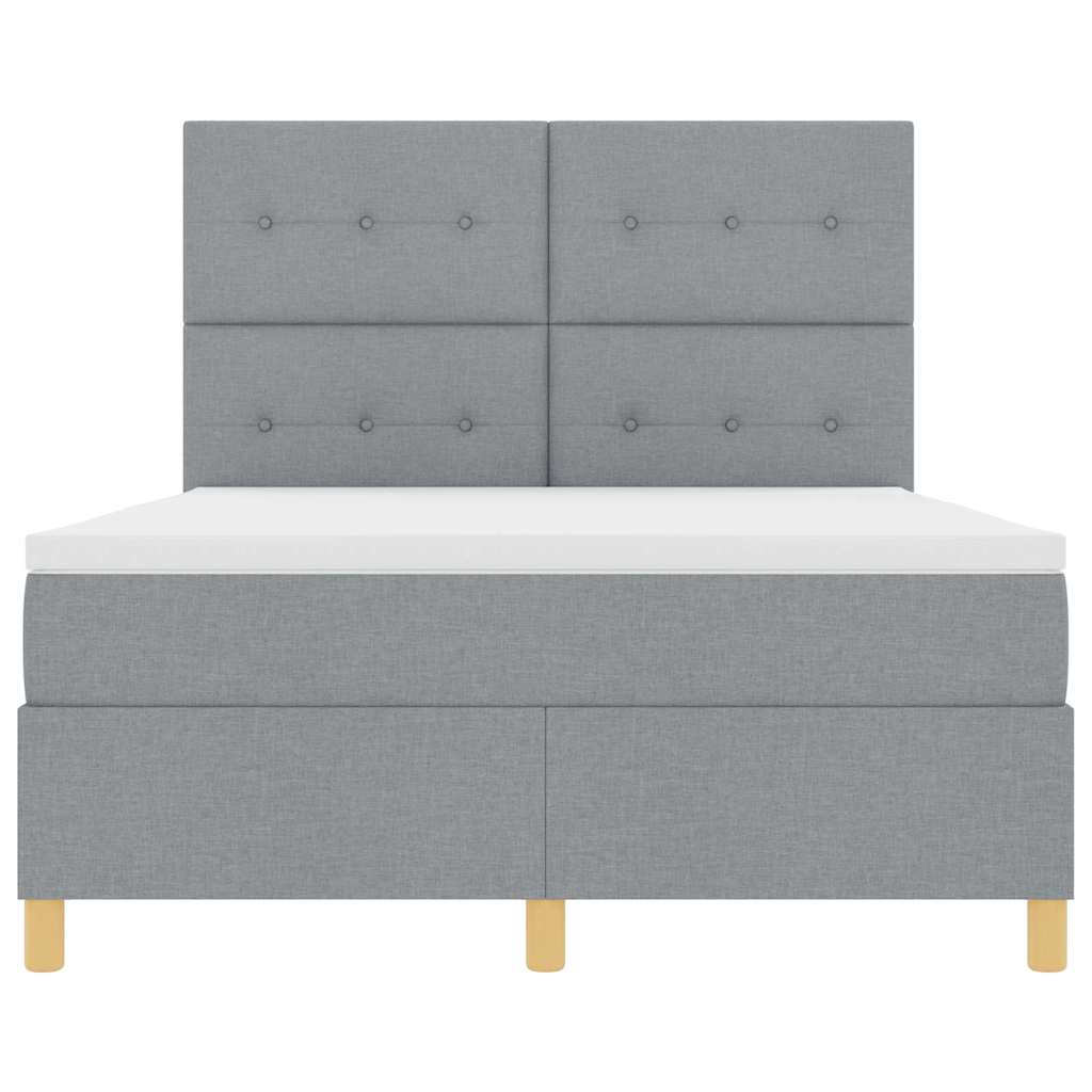Boxspringbed met matras Lichtgrijs 160 x 200 cm Stof is nu te koop bij PeponiXL, paradijselijk wonen!