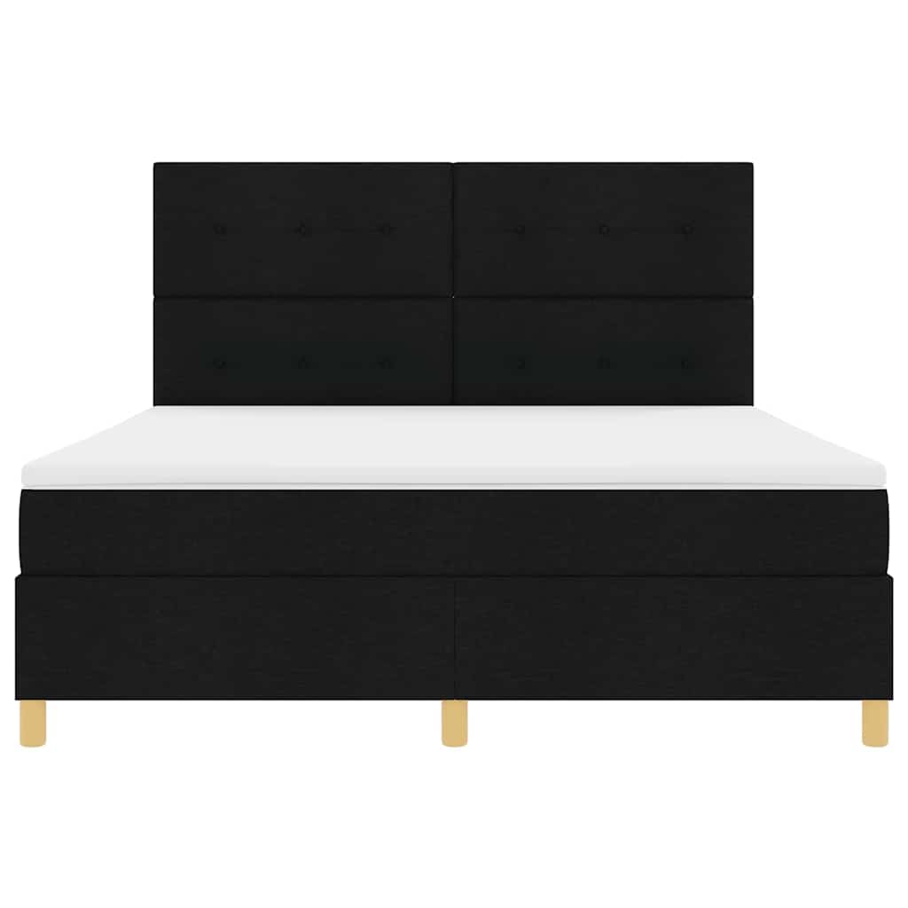 Boxspringbed met matras met hoofdeinde Zwart 180 x 200 cm Stof is nu te koop bij PeponiXL, paradijselijk wonen!