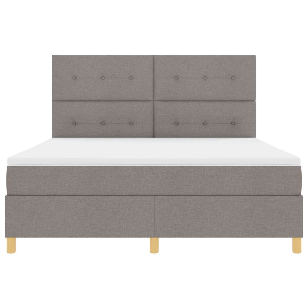 Boxspringbed met matras met hoofdeinde Taupe 180 x 200 cm Stof is nu te koop bij PeponiXL, paradijselijk wonen!