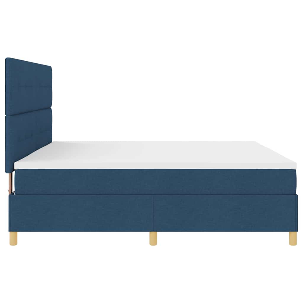 Boxspringbed met matras met hoofdeinde Blauw 200 x 200 cm Stof is nu te koop bij PeponiXL, paradijselijk wonen!