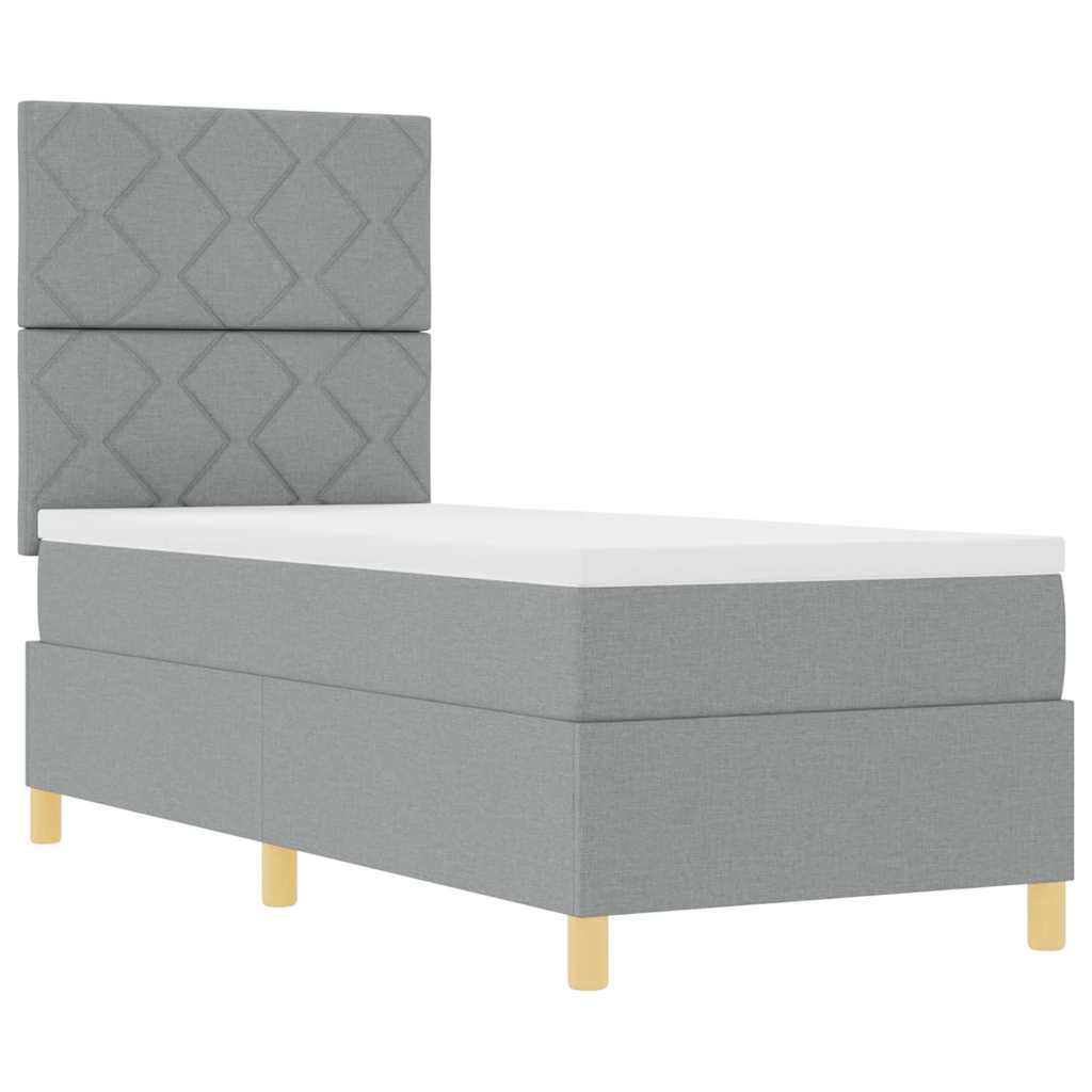 Boxspringbed met matras Lichtgrijs 80 x 200 cm Stof is nu te koop bij PeponiXL, paradijselijk wonen!