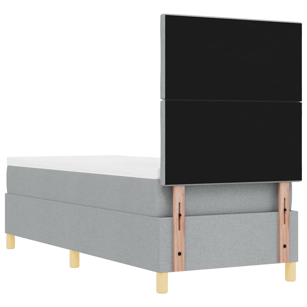 Boxspringbed met matras Lichtgrijs 80 x 200 cm Stof is nu te koop bij PeponiXL, paradijselijk wonen!