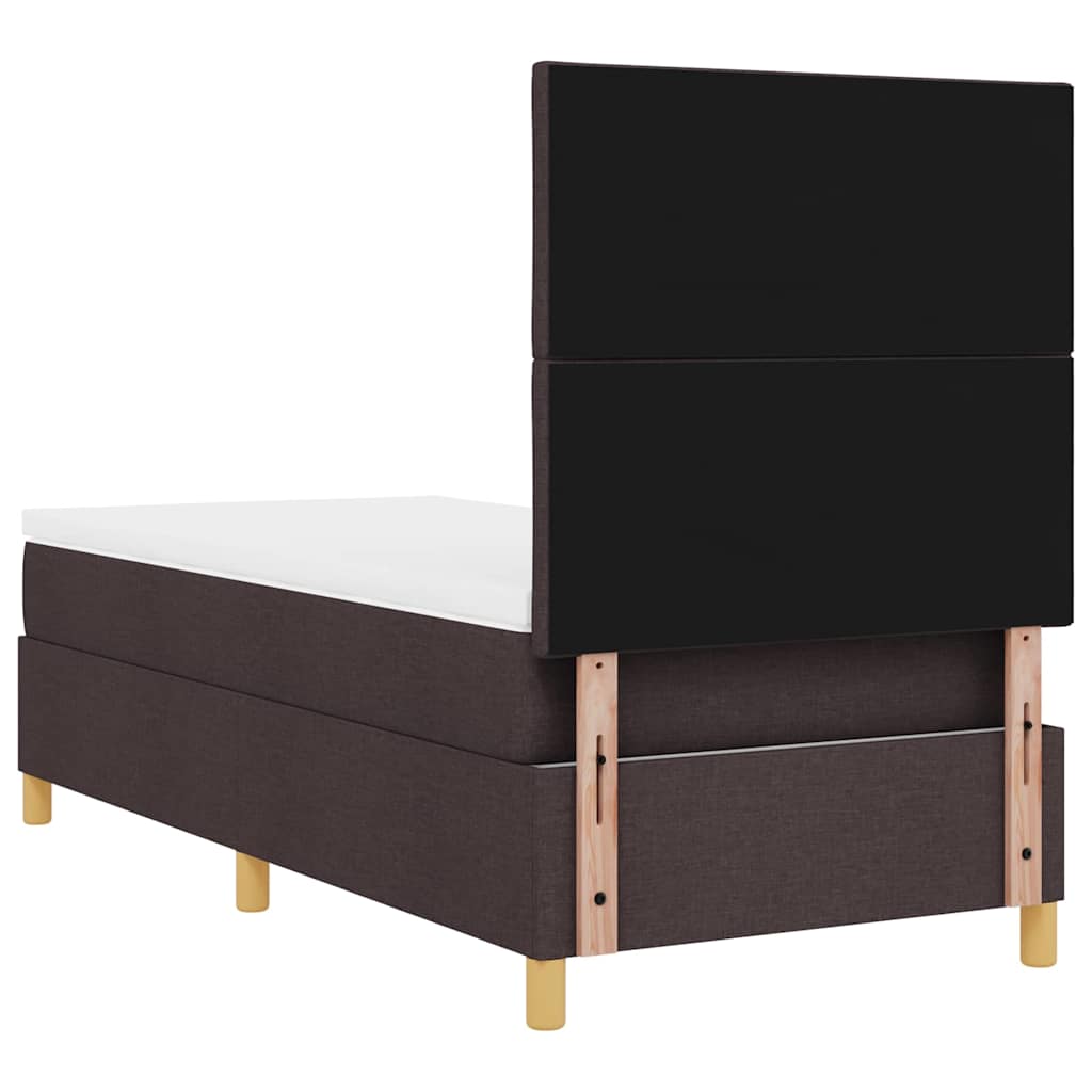 Boxspringbed met matras Donkerbruin 100 x 200 cm Stof is nu te koop bij PeponiXL, paradijselijk wonen!