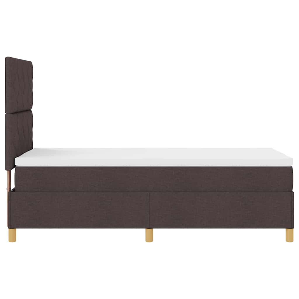 Boxspringbed met matras Donkerbruin 100 x 200 cm Stof is nu te koop bij PeponiXL, paradijselijk wonen!