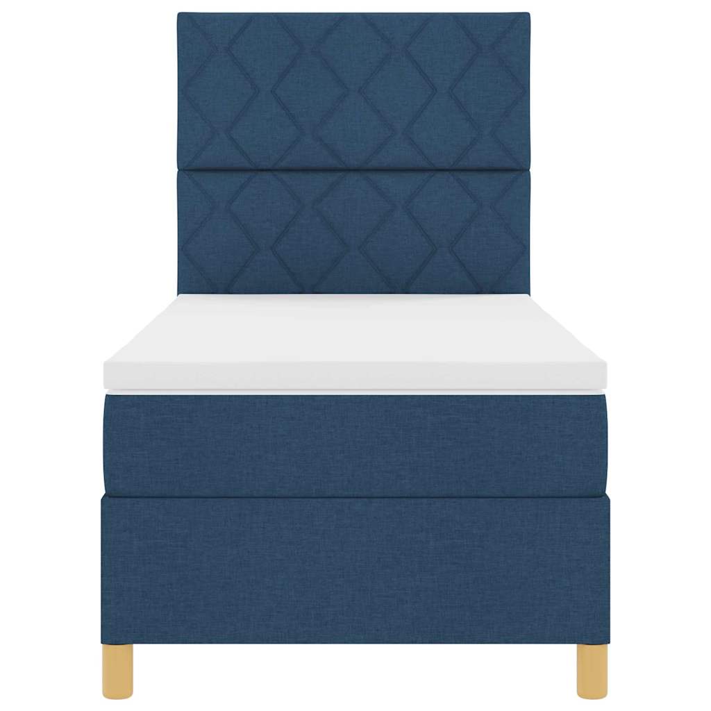 Boxspringbed met matras met hoofdeinde Blauw 100 x 200 cm Stof is nu te koop bij PeponiXL, paradijselijk wonen!