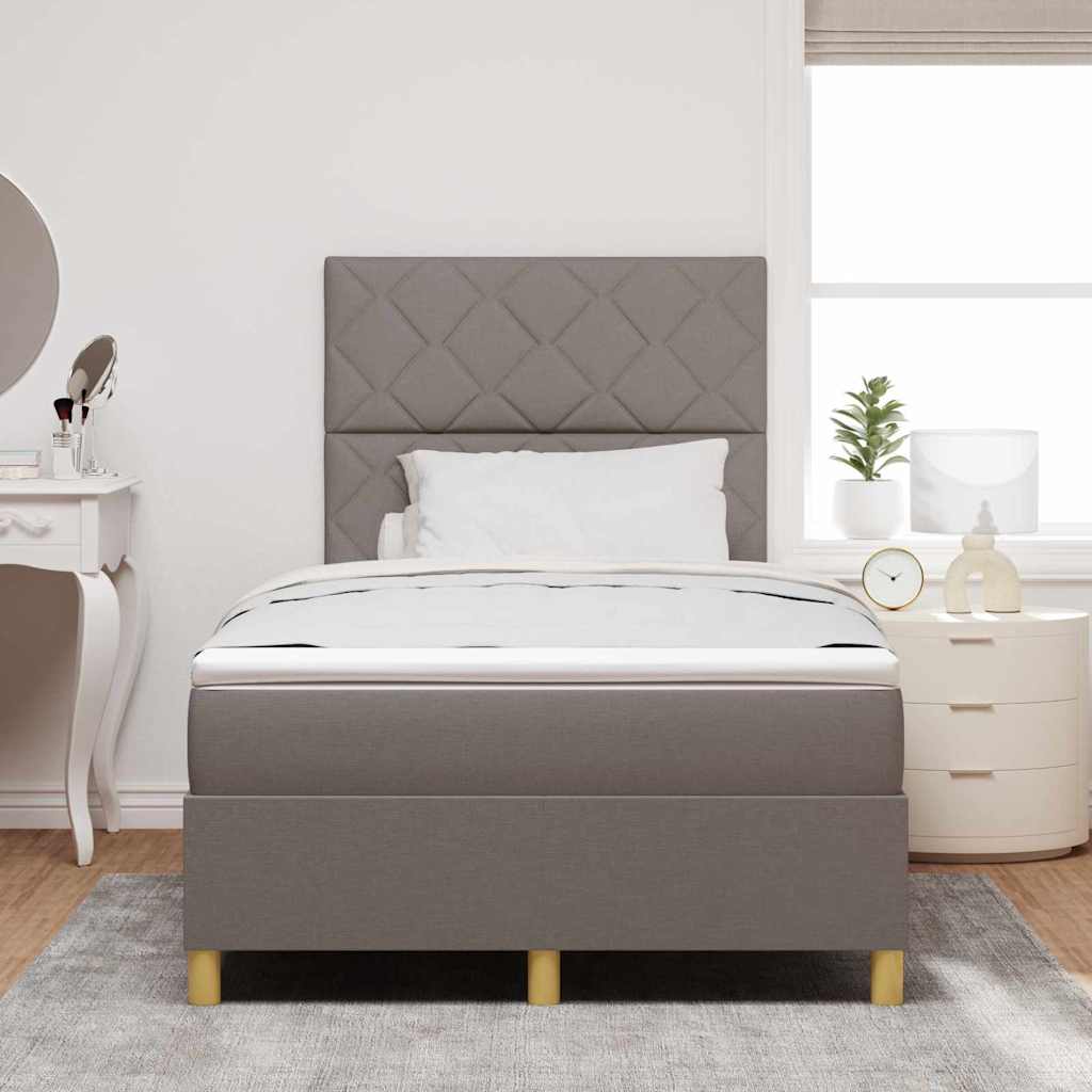 Boxspringbed met hoofdeinde Taupe 120 x 190 cm Stof