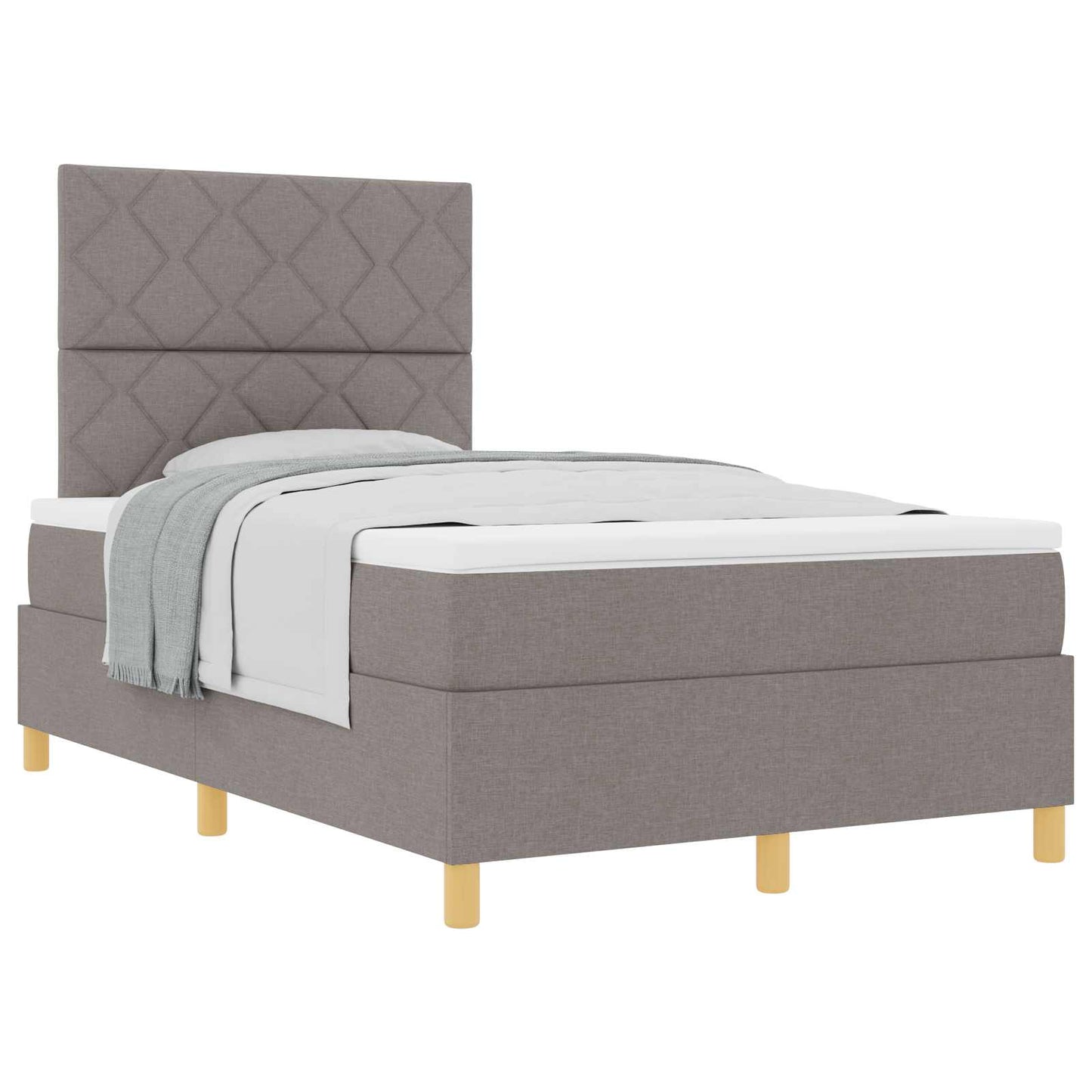 Boxspringbed met hoofdeinde Taupe 120 x 190 cm Stof