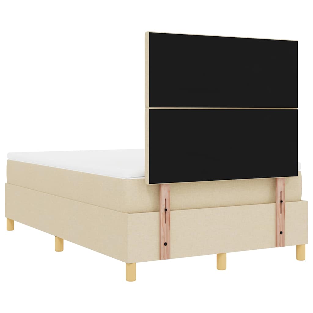 Boxspringbed met matras met hoofdeinde Crème 120 x 190 cm Stof is nu te koop bij PeponiXL, paradijselijk wonen!