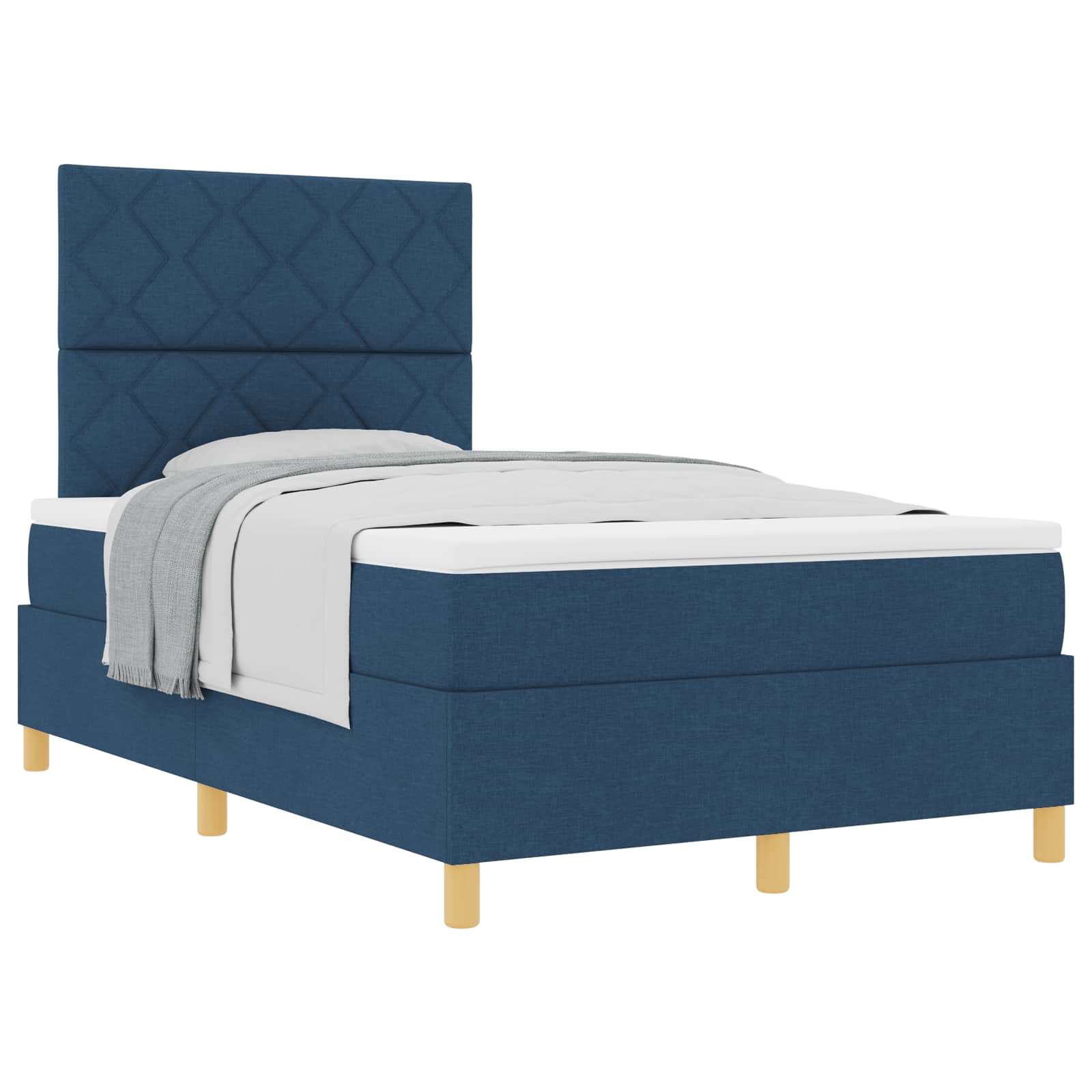 Boxspringbed met matras met hoofdeinde Blauw 120 x 190 cm Stof is nu te koop bij PeponiXL, paradijselijk wonen!