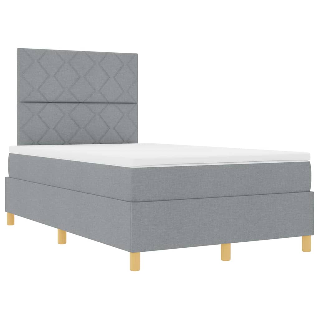 Boxspringbed met matras Lichtgrijs 120 x 200 cm Stof is nu te koop bij PeponiXL, paradijselijk wonen!